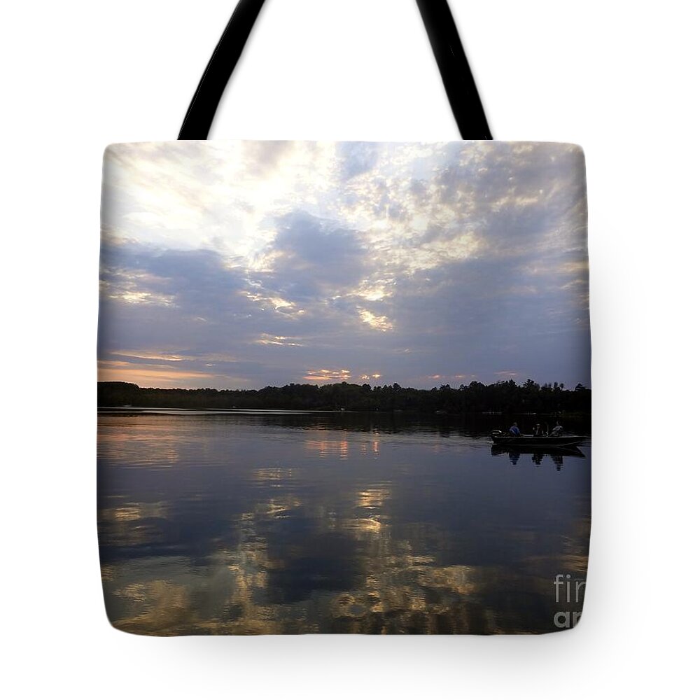 Lake Tote Bag featuring the photograph Heading Home on Lake Roosevelt in Outing Minnesota by Jacqueline Athmann