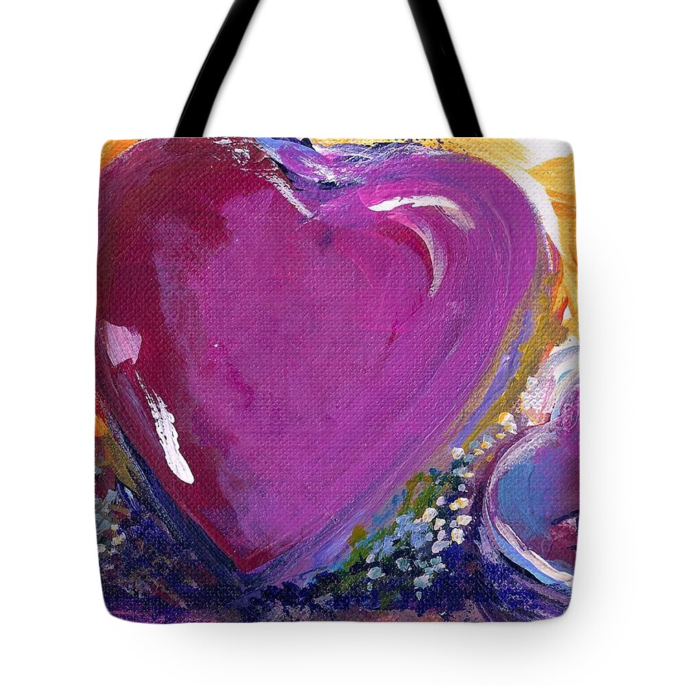 Heart Tote Bag featuring the painting Heart of Love by Bernadette Krupa