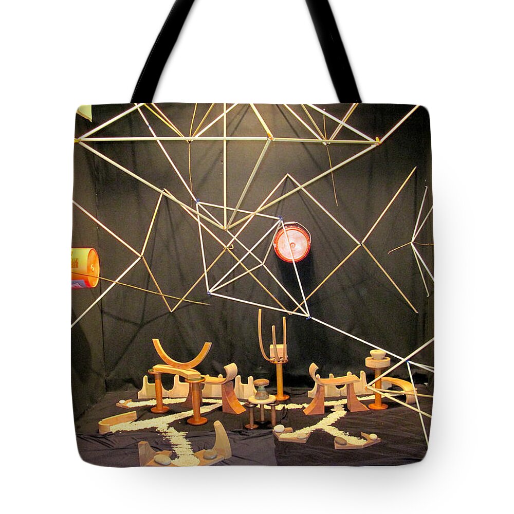 Sculpture Tote Bag featuring the mixed media Heaven and earth by Steve Sommers