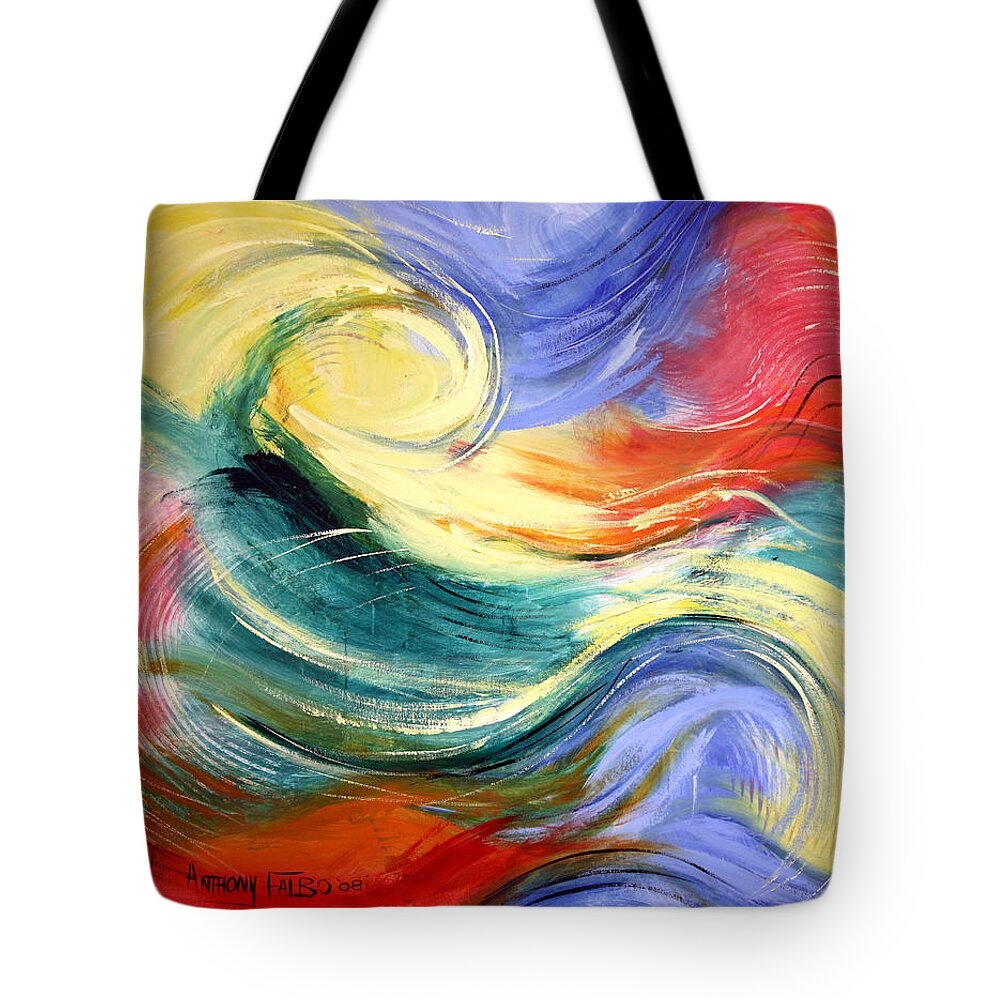 Abstract Tote Bag featuring the painting Heaven by Anthony Falbo