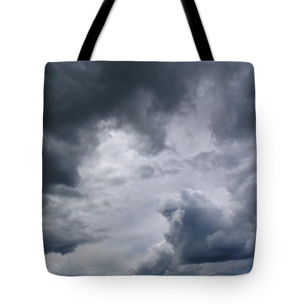 Clouds Tote Bag featuring the photograph Heaven Looks Angry by Vivian Martin