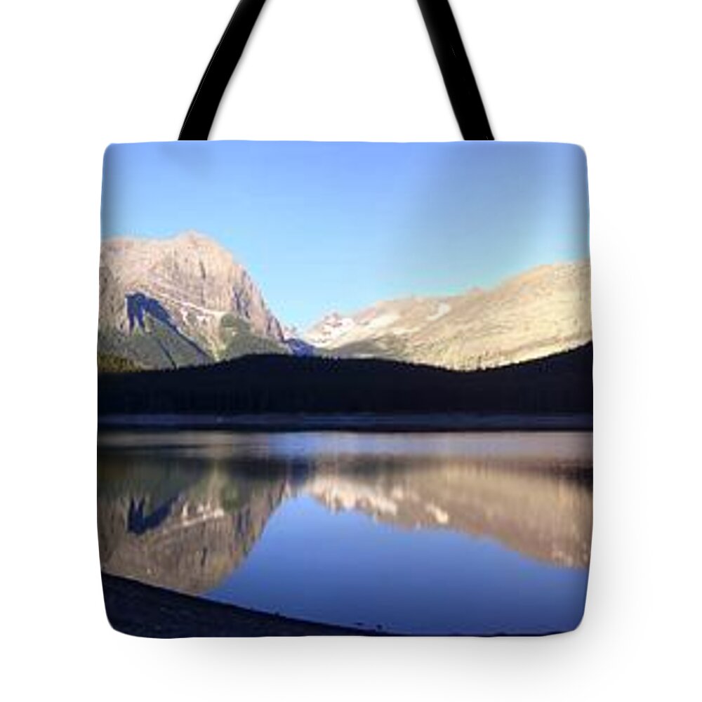 Panorama Tote Bag featuring the photograph Sunrise Reflection Hike - Kananaskis Lakes, Alberta by Ian McAdie