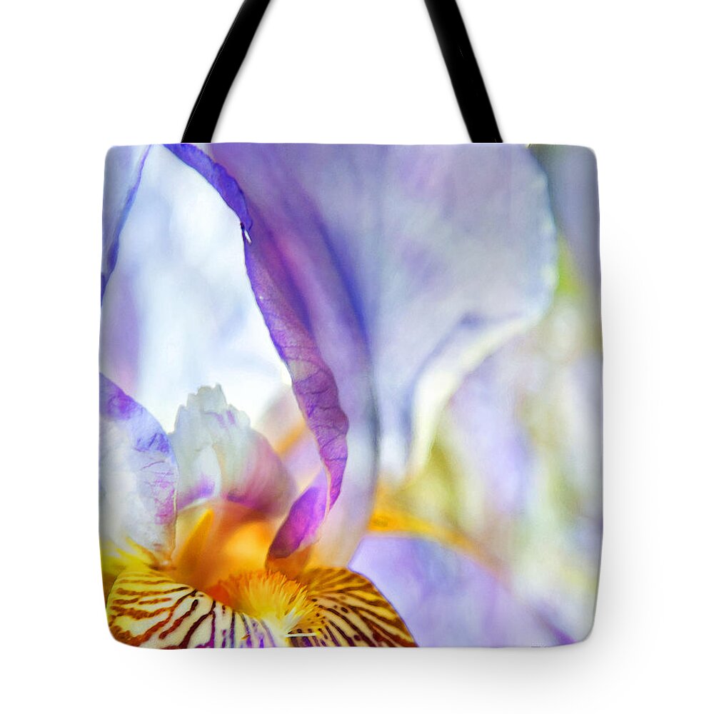 Iris Tote Bag featuring the photograph Heavenly Iris by Theresa Tahara