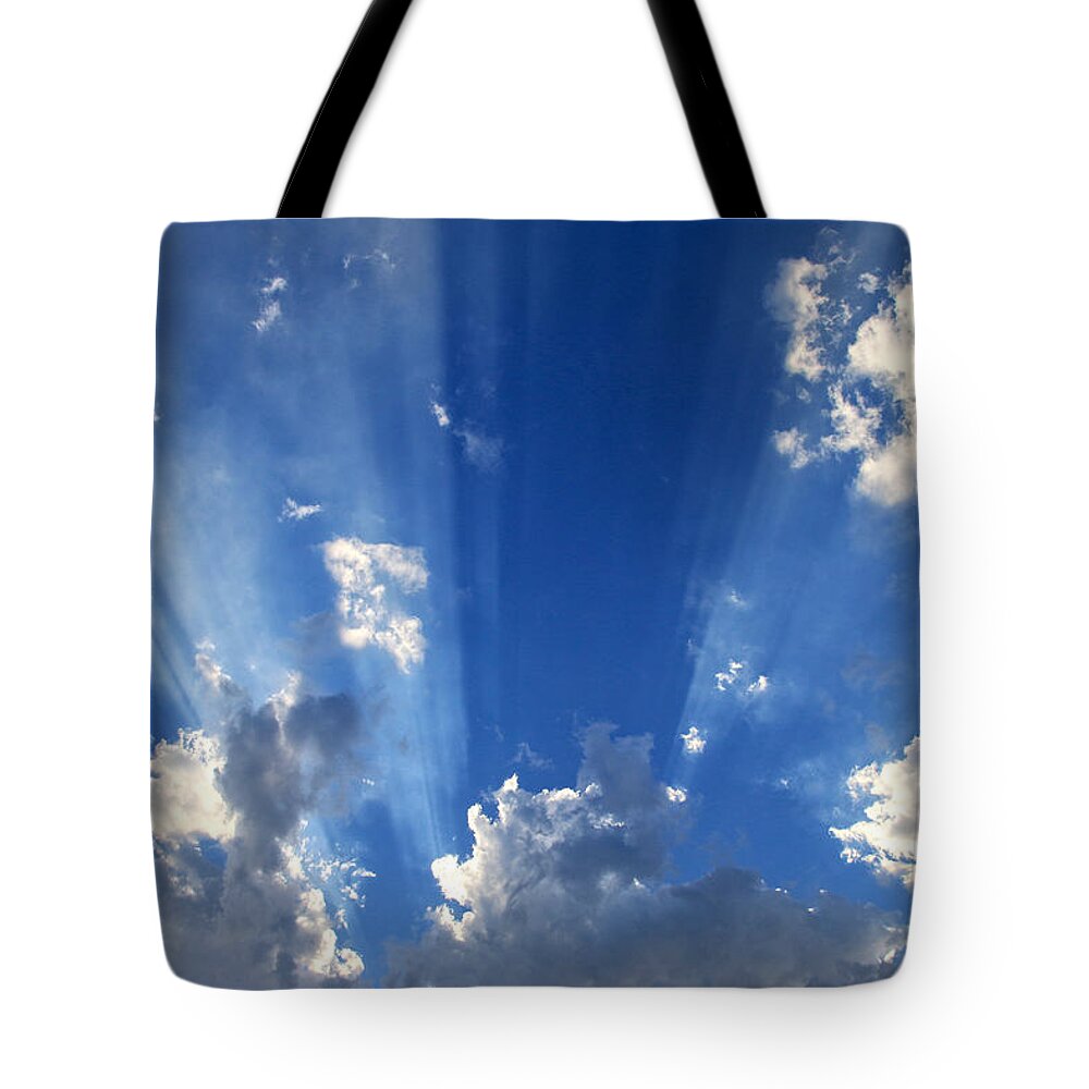 Heavenly Light Tote Bag featuring the photograph Heavenly Light by Nina Prommer
