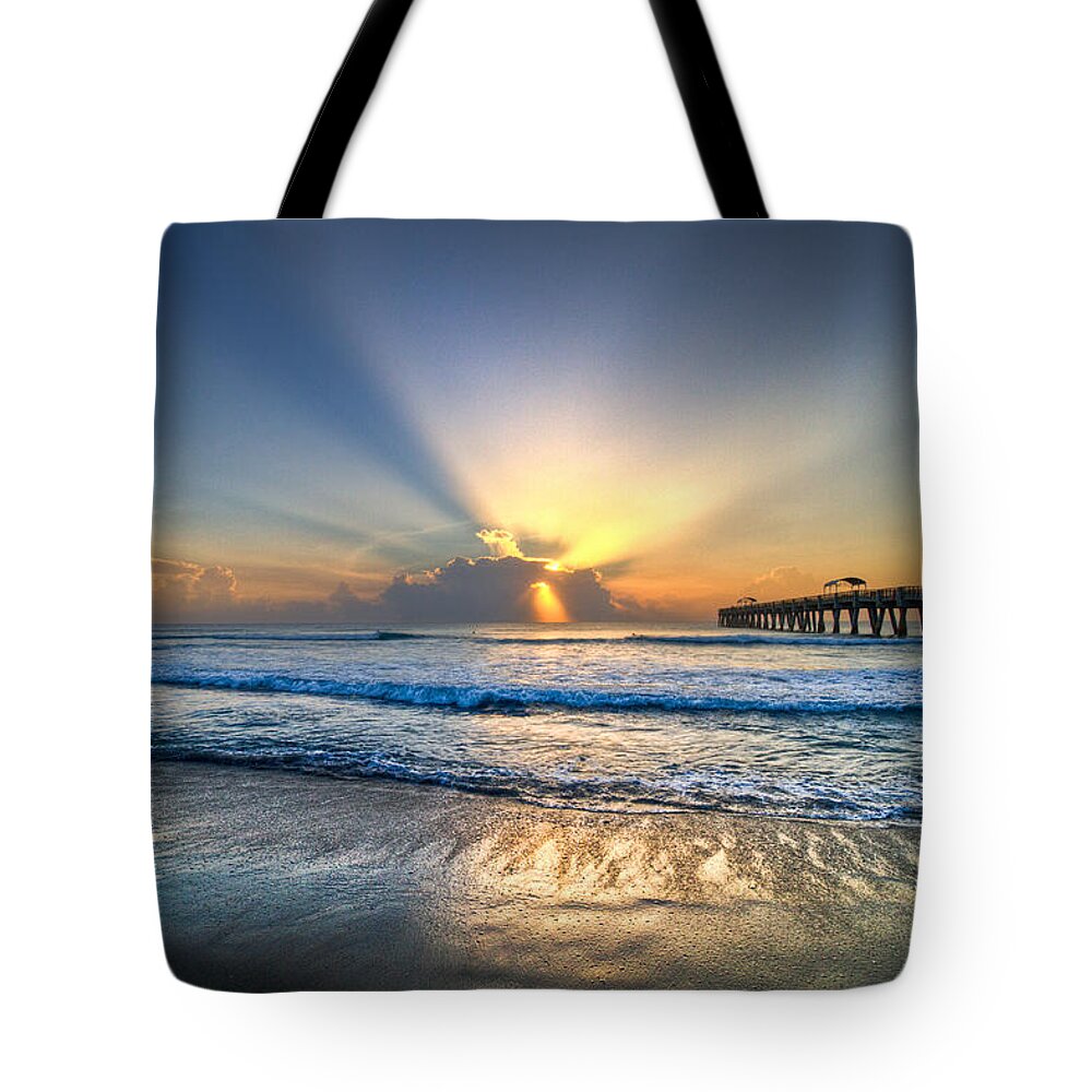 Palm Tote Bag featuring the photograph Heaven's Door by Debra and Dave Vanderlaan