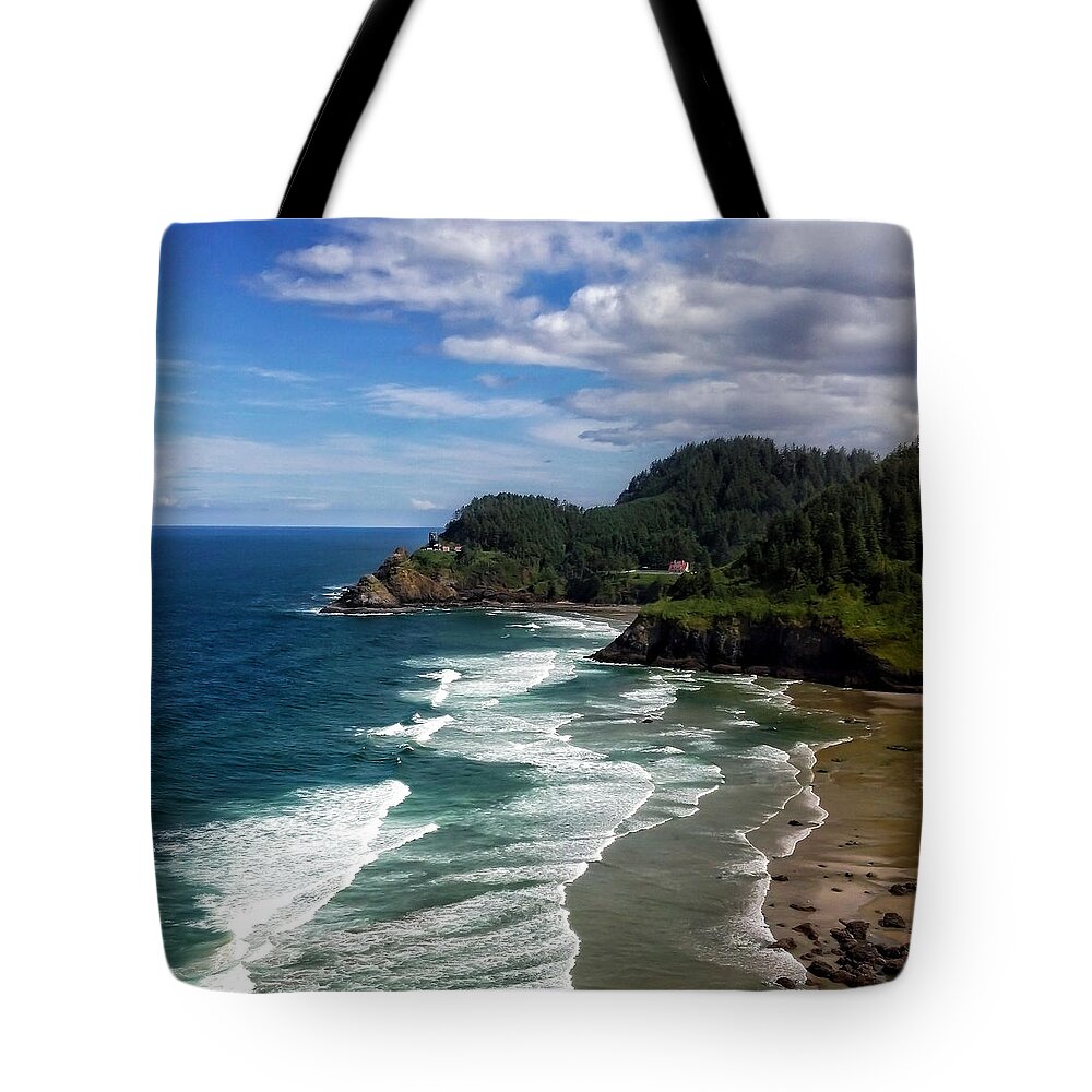 Lighthouse Tote Bag featuring the photograph Heceta Head by Darren White