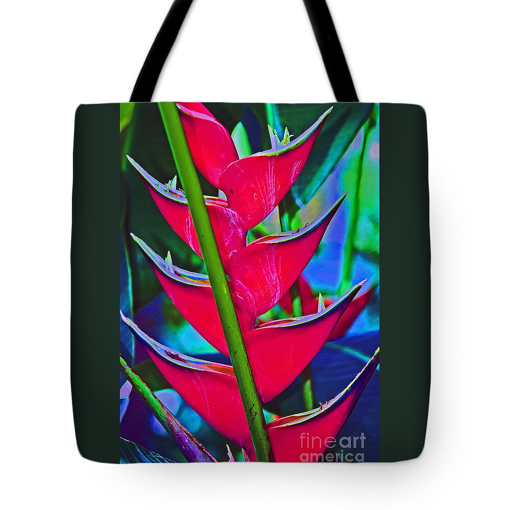 Heliconia Tote Bag featuring the photograph Heliconia Abstract by Karen Adams