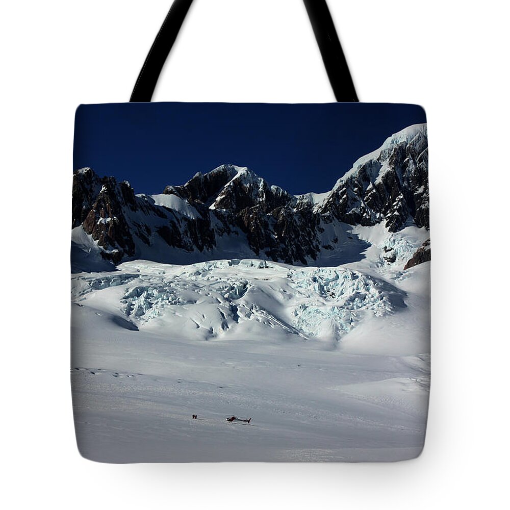 Amanda Stadther Tote Bag featuring the photograph Helicopter New Zealand by Amanda Stadther