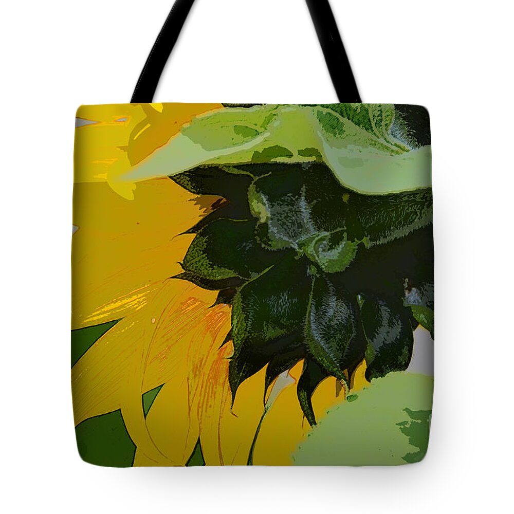 Sunflower Tote Bag featuring the digital art Hello again by Elaine Berger