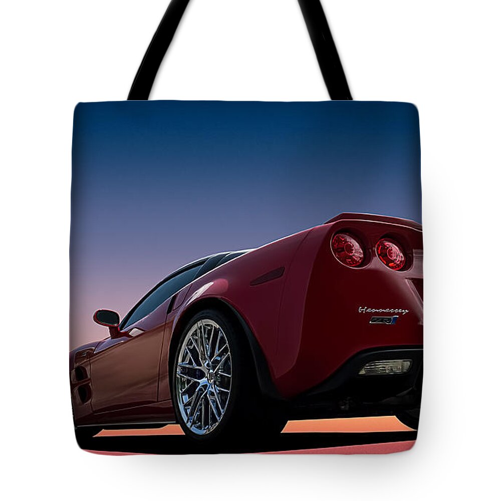 Corvette Tote Bag featuring the digital art Hennessey Red by Douglas Pittman