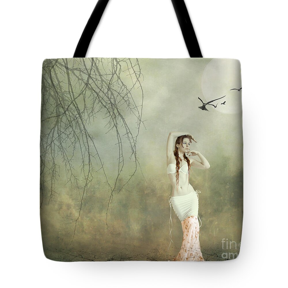 Willowy Tote Bag featuring the digital art Her Cool Demeanor by Linda Lees