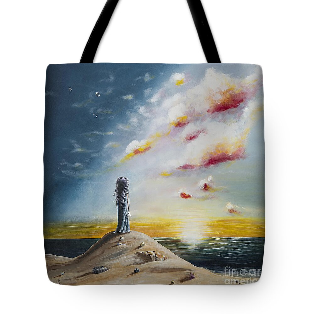 Seascape Tote Bag featuring the painting Seascape Art Print by Shawna Erback by Moonlight Art Parlour