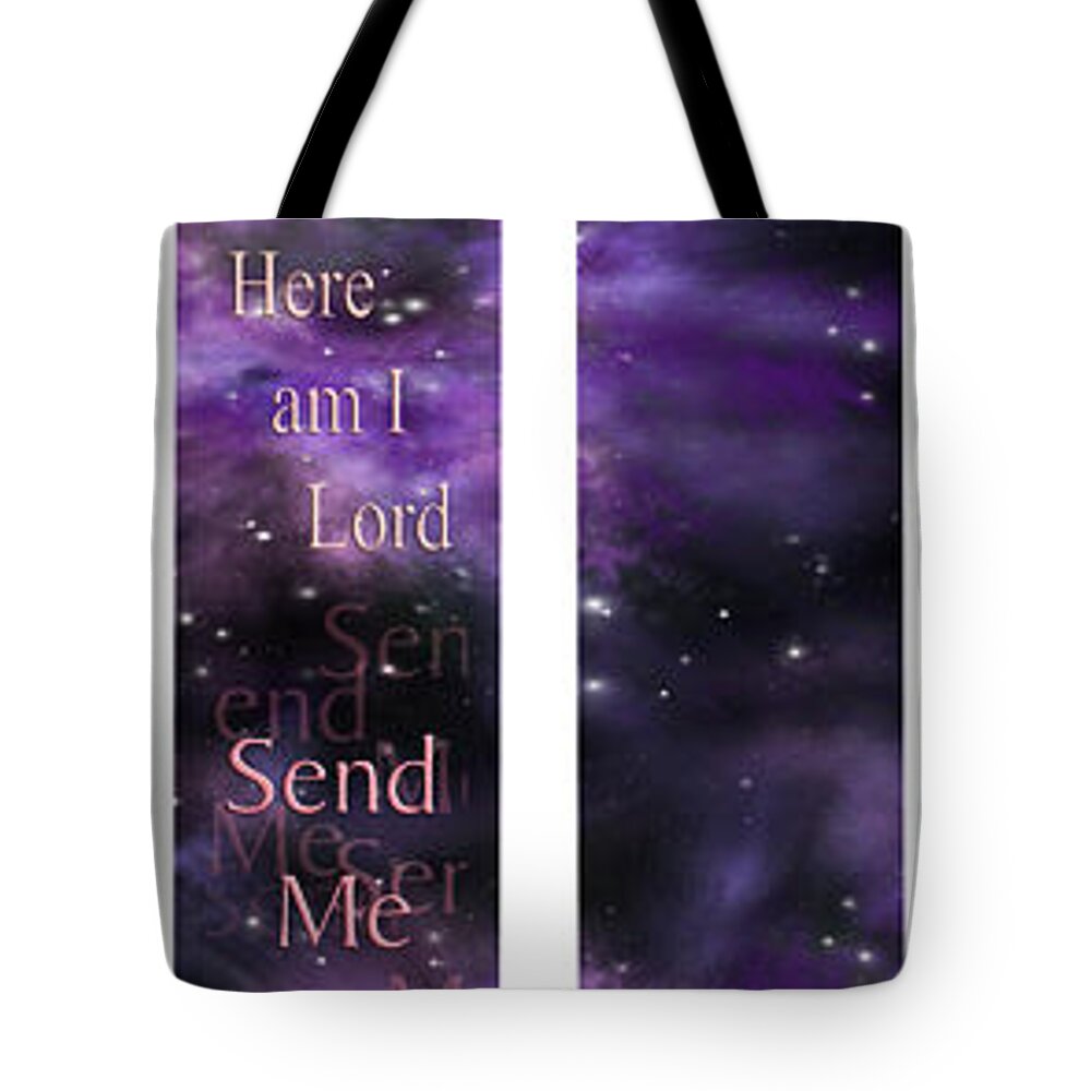 Minister Tote Bag featuring the tapestry - textile Here Am I Lord Send Me Cotton Clergy Stole by Julie Rodriguez Jones