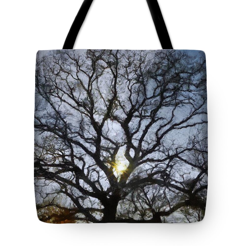 Autumn Tote Bag featuring the painting Here Comes the Sun by Jeffrey Kolker