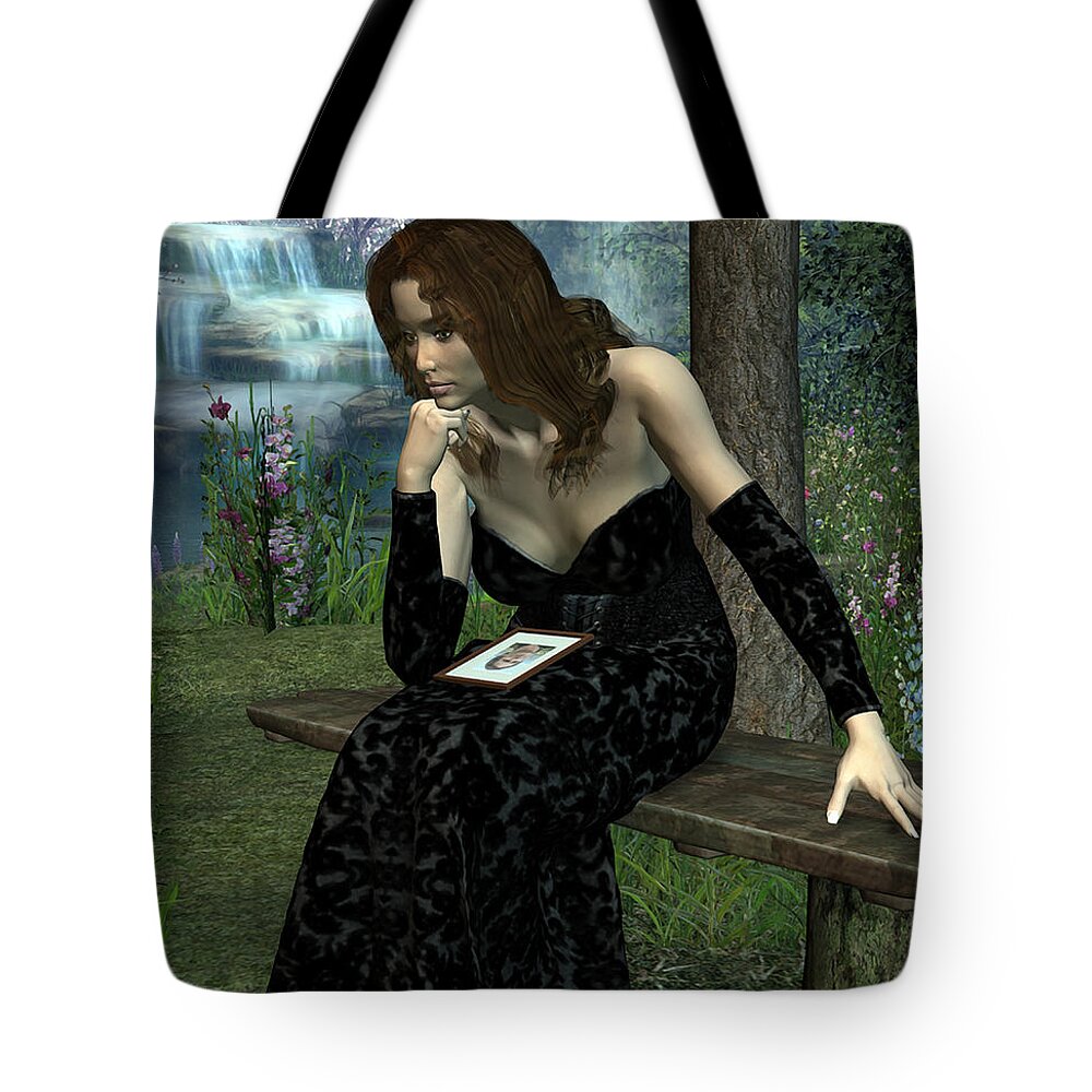 Lovely Woman Tote Bag featuring the digital art Here Without You by Jayne Wilson