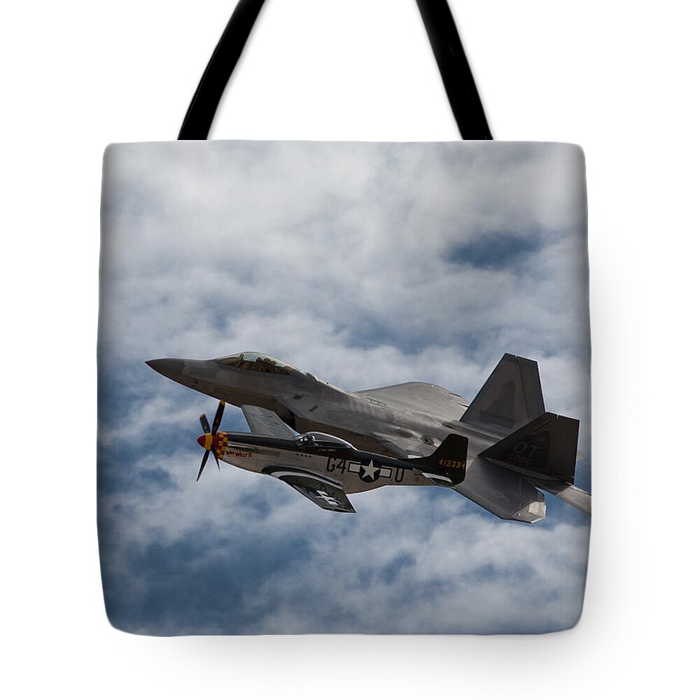 P-51 Tote Bag featuring the photograph Heritage Flight by John Daly