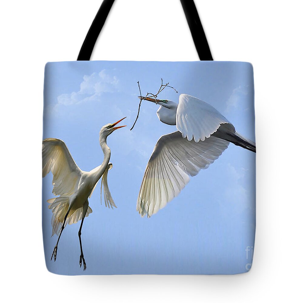 Birds Tote Bag featuring the photograph Hey...Go Find Your Own Stick by Kathy Baccari