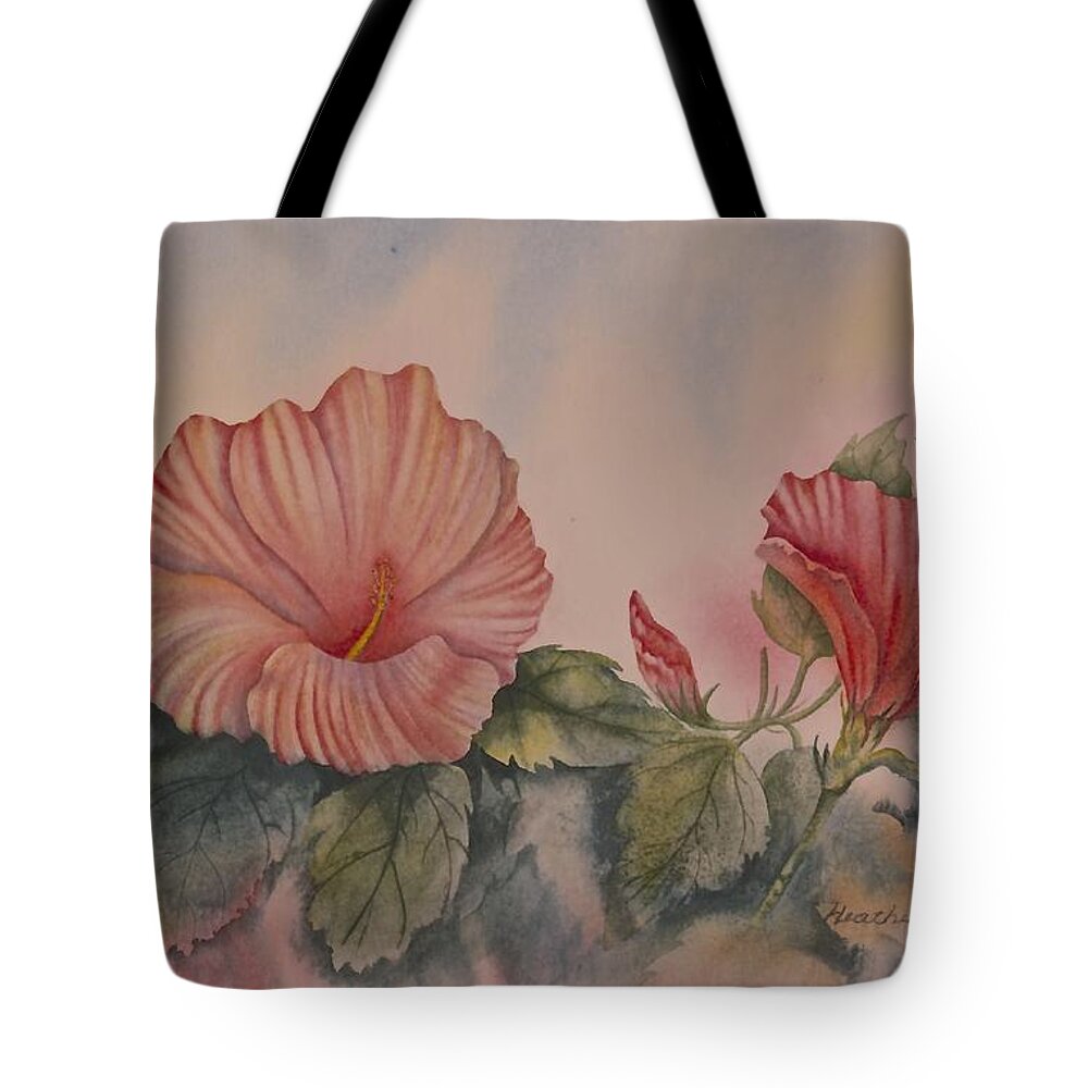 Hibiscus Tote Bag featuring the painting Hibiscus by Heather Gallup