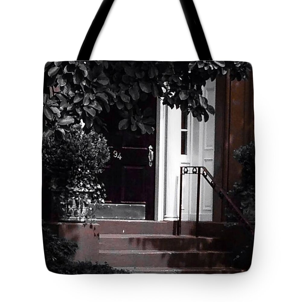 Front Stoop Tote Bag featuring the photograph Hidden door by Deena Withycombe