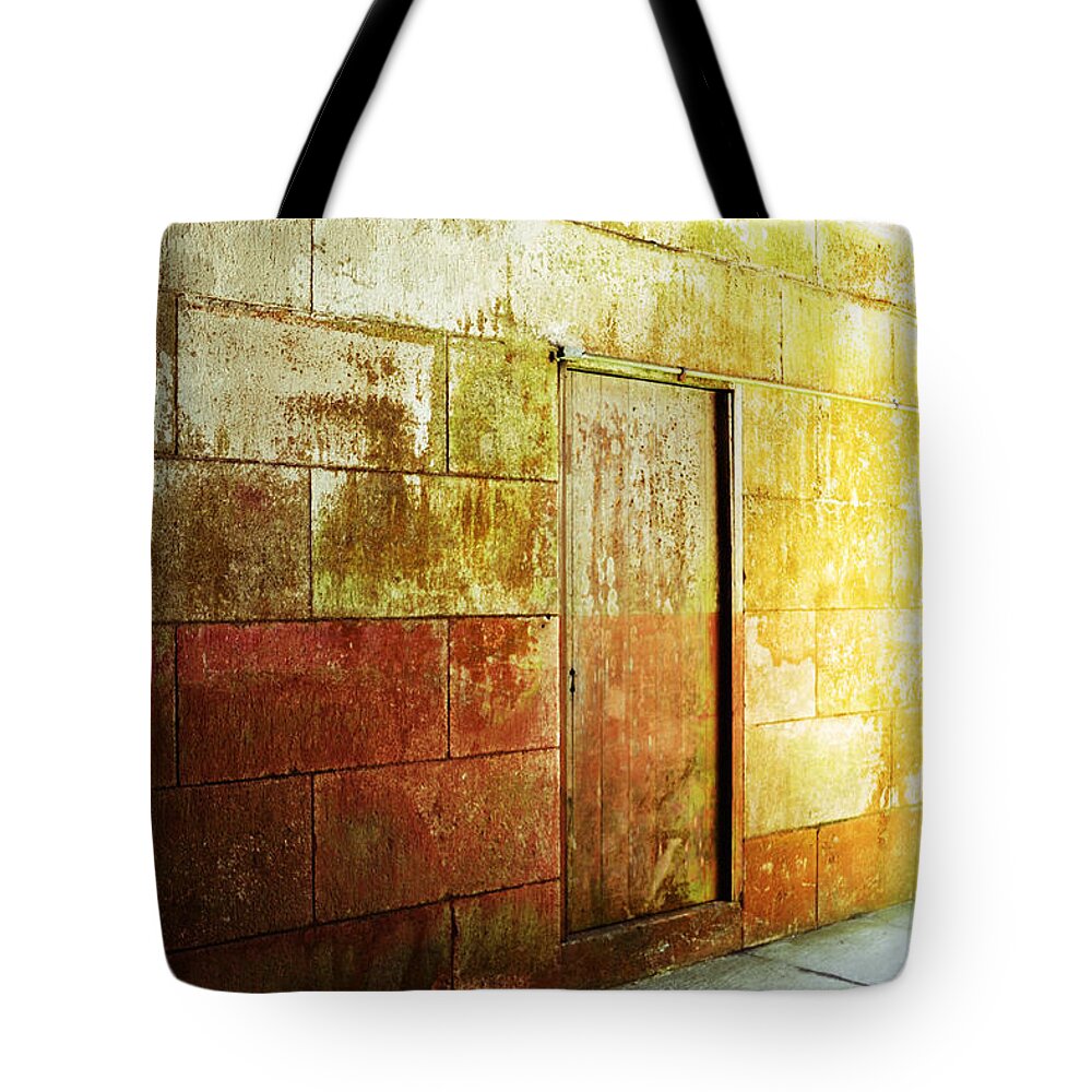 Brick Tote Bag featuring the photograph Hidden Door by Holly Blunkall