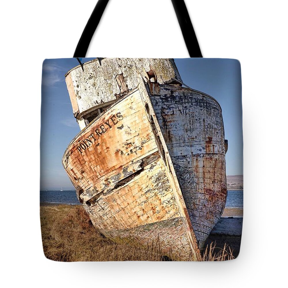 Shipwreck Tote Bag featuring the photograph High and Dry by Janet Kopper