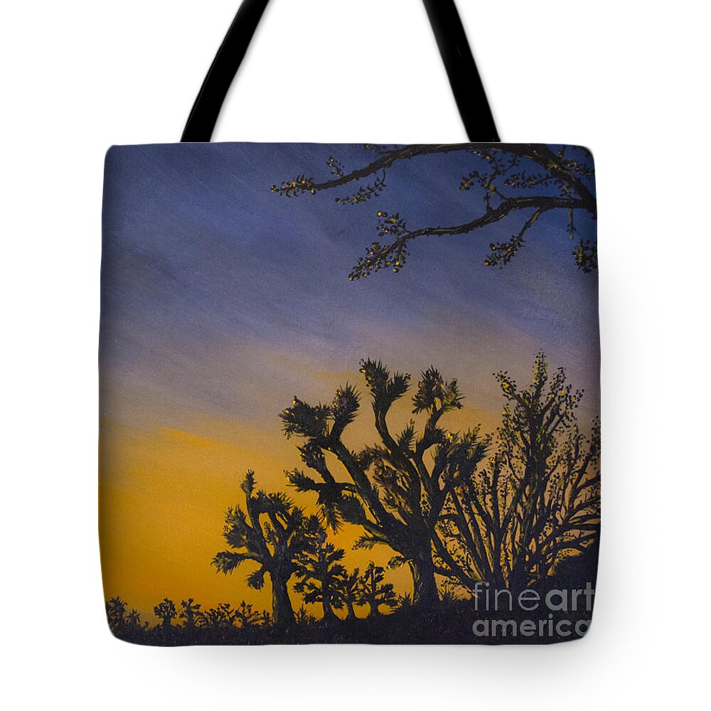 High Desert Tote Bag featuring the painting High Desert Twilight by Suzette Kallen