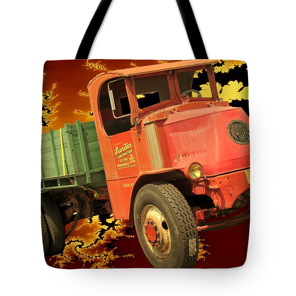 Vintage Tote Bag featuring the digital art High Flying Mack by Tristan Armstrong