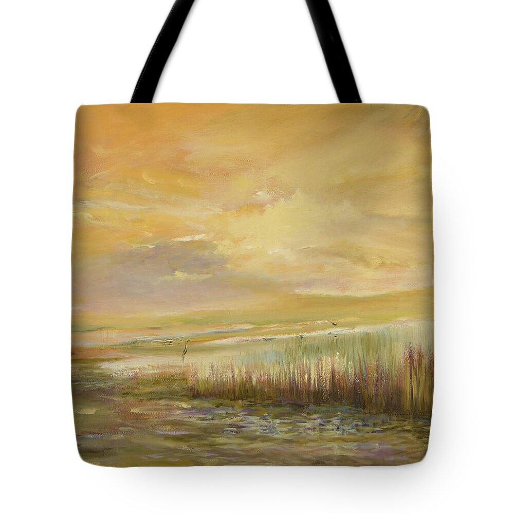 Original Oil Tote Bag featuring the painting High Tide by Julianne Felton