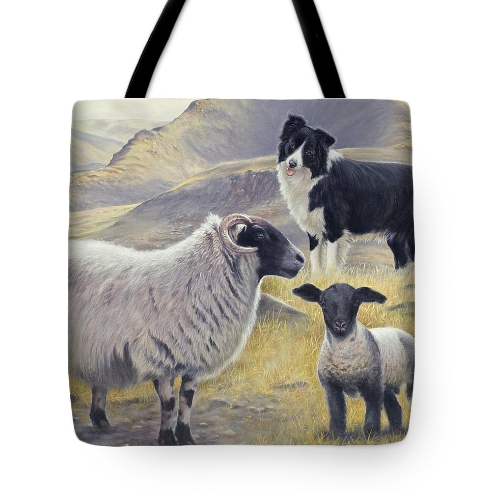 Dog Paintings Tote Bag featuring the painting Highland Spirit by John Silver