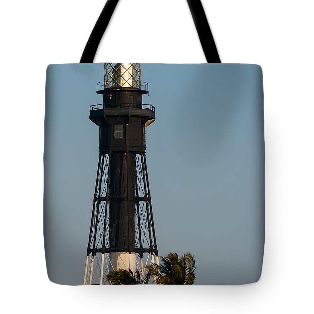 Architecture Tote Bag featuring the photograph Hillsboro Inlet Lighthouse in the Evening by Ed Gleichman