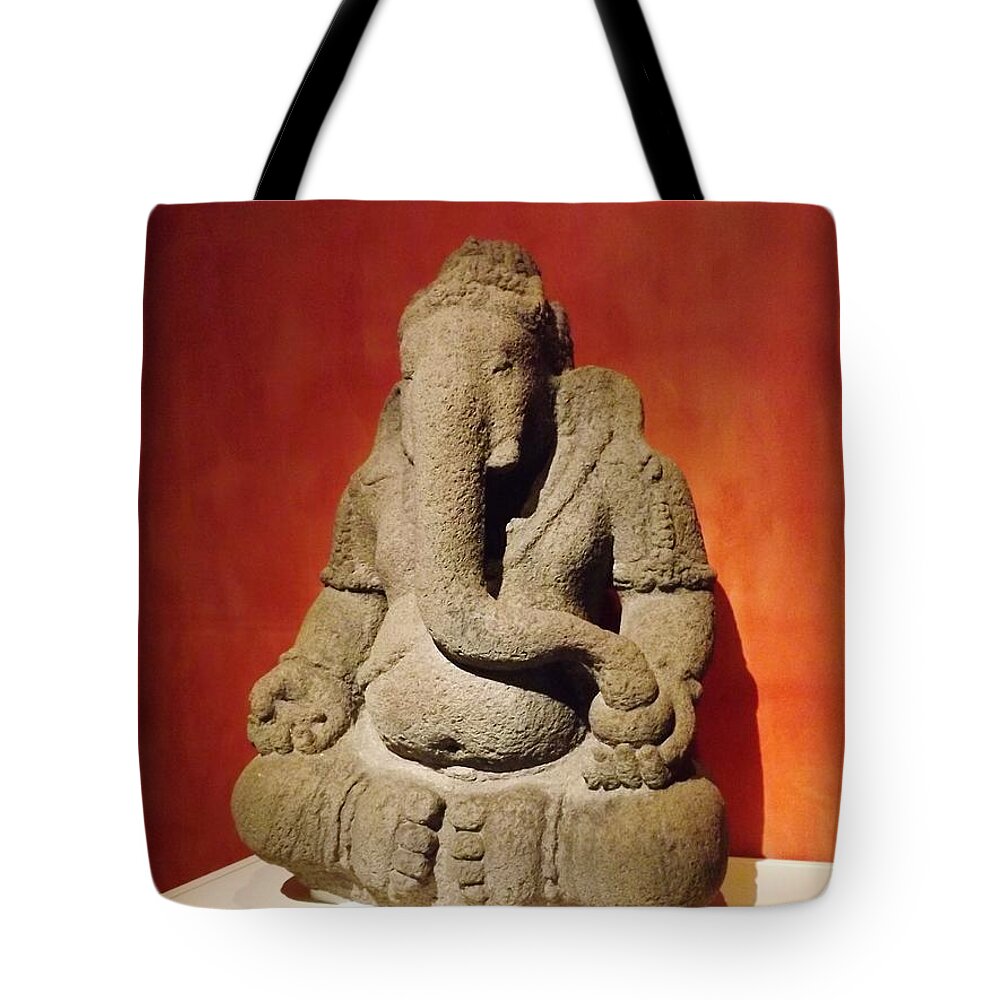 Hindu Tote Bag featuring the photograph Hindu Statue God Ganesha by Brigitte Emme