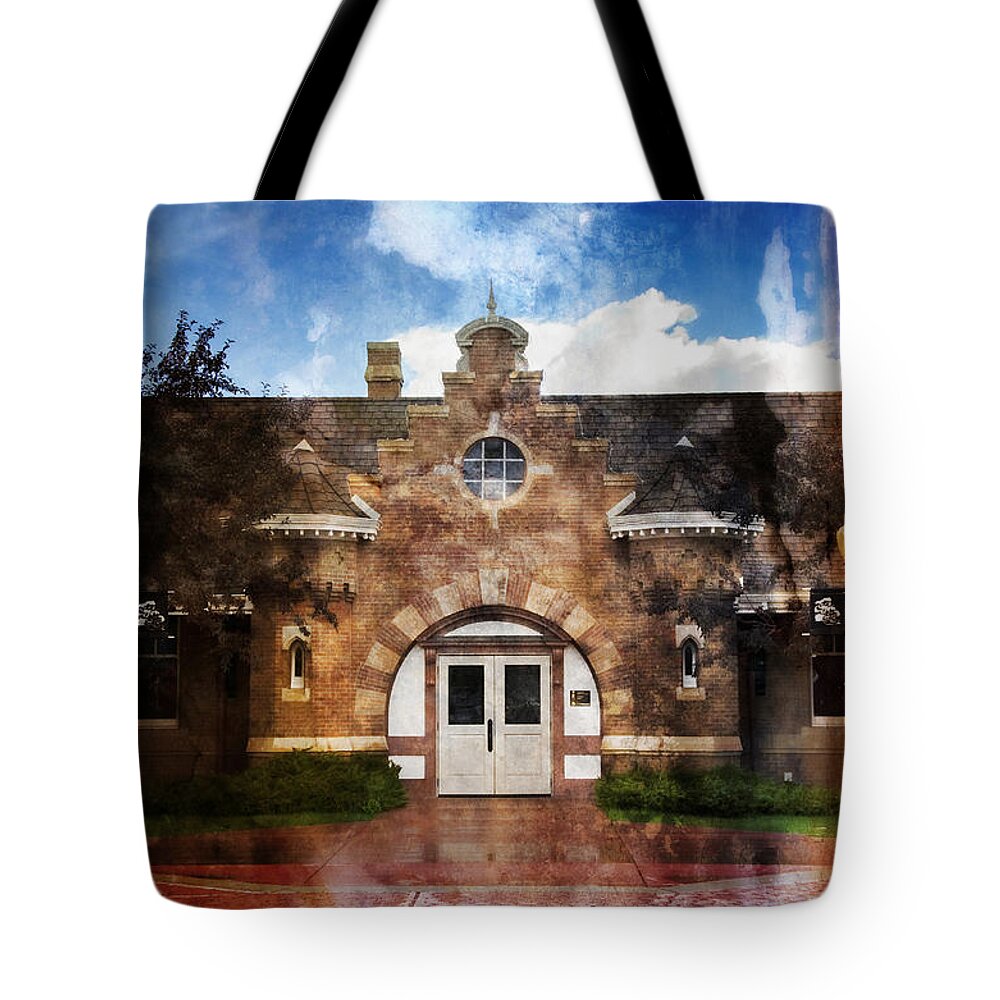 Architecture Tote Bag featuring the photograph Historic Depot Evanston Wyoming by Donna Greene