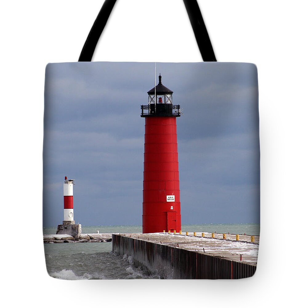 Historic Tote Bag featuring the photograph Historic Pierhead Lighthouse by Kay Novy