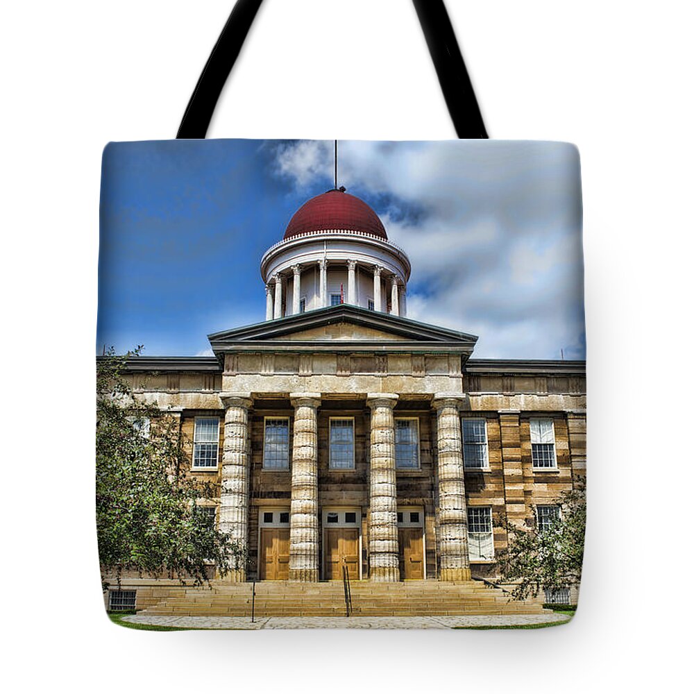 Springfield Illinois Tote Bag featuring the photograph History - Illinois Old Capitol Building3 - Luther Fine Art by Luther Fine Art