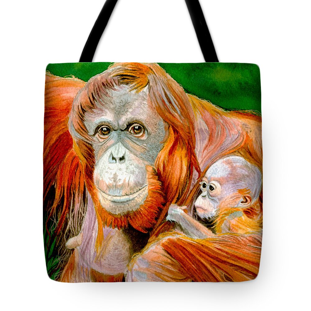 Portrait Tote Bag featuring the painting Hold On Tight by Norman Klein