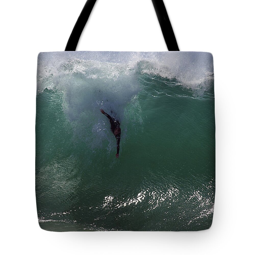 Big Surf Tote Bag featuring the photograph Hold Your Breath by Joe Schofield