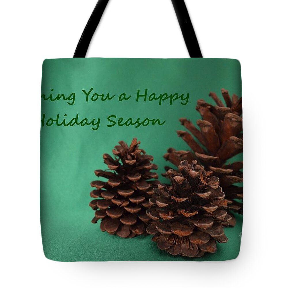 Pine Cones Tote Bag featuring the photograph Holiday Pine Cones by Mary Deal