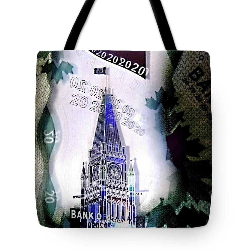 Holographic Parlement Tote Bag featuring the photograph Holographic Parlement by Danielle Parent