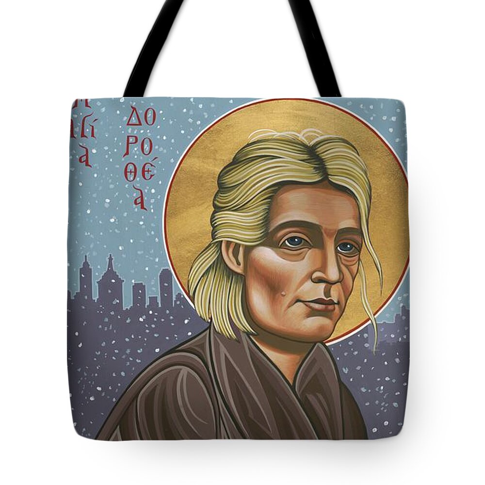 Holy Prophet Dorothy Day Tote Bag featuring the painting Holy Prophet Dorothy Day 154 by William Hart McNichols