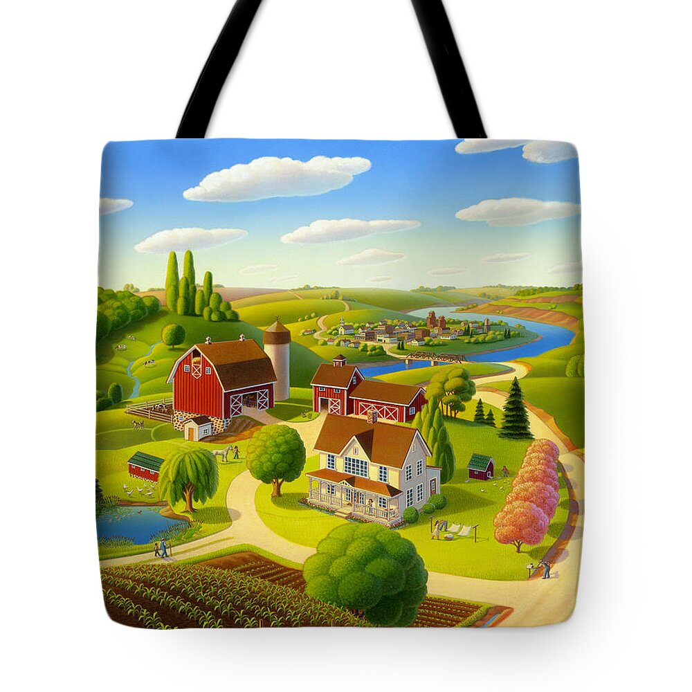 Farm Scene Tote Bag featuring the painting Home to Harmony by Robin Moline