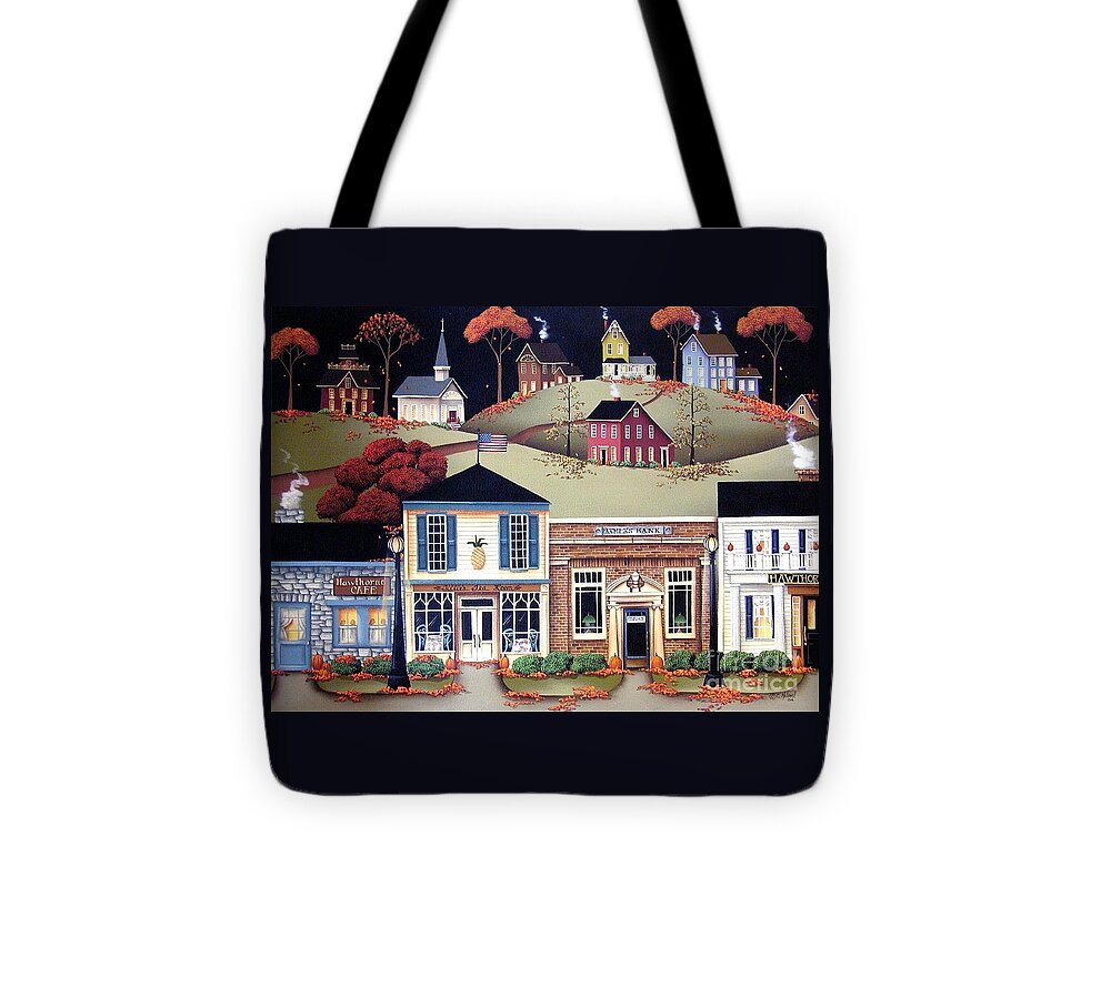Art Tote Bag featuring the painting Hometown America by Catherine Holman