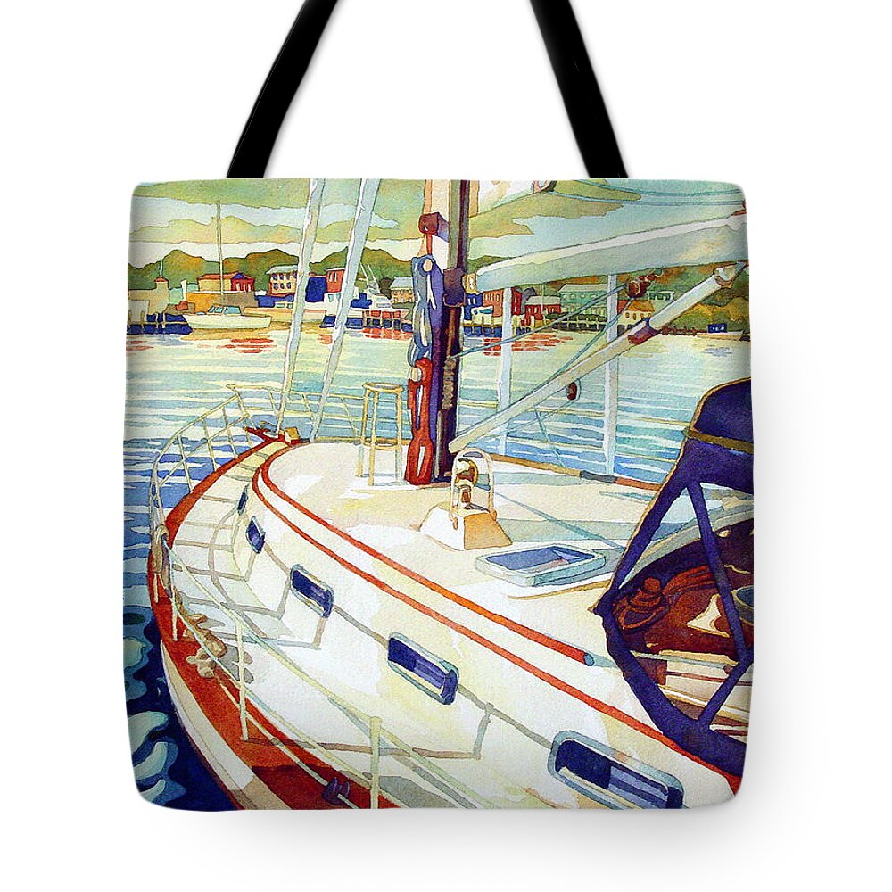 Watercolor Tote Bag featuring the painting Homeward Bound by Mick Williams