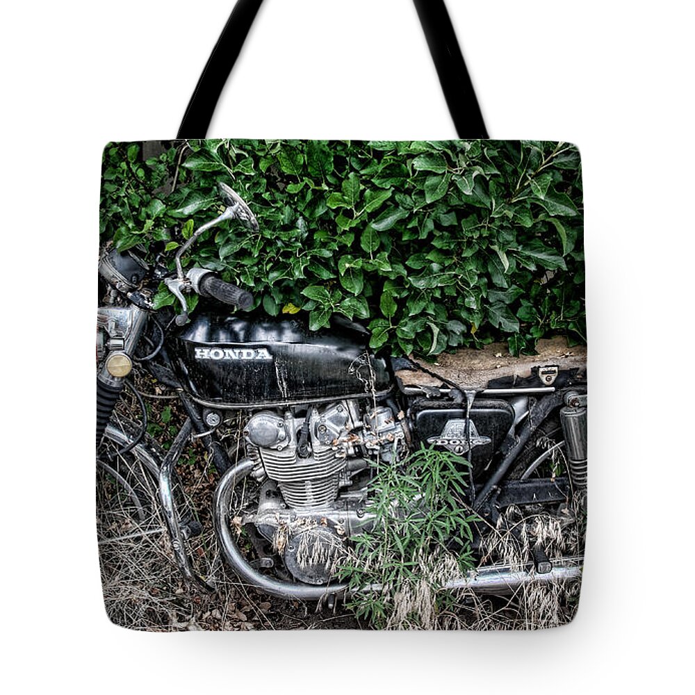 Bike Tote Bag featuring the photograph Honda 450 Motorcycle by Britt Runyon