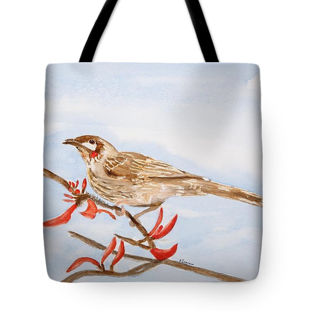 Bird Tote Bag featuring the painting Honeyeater by Elvira Ingram
