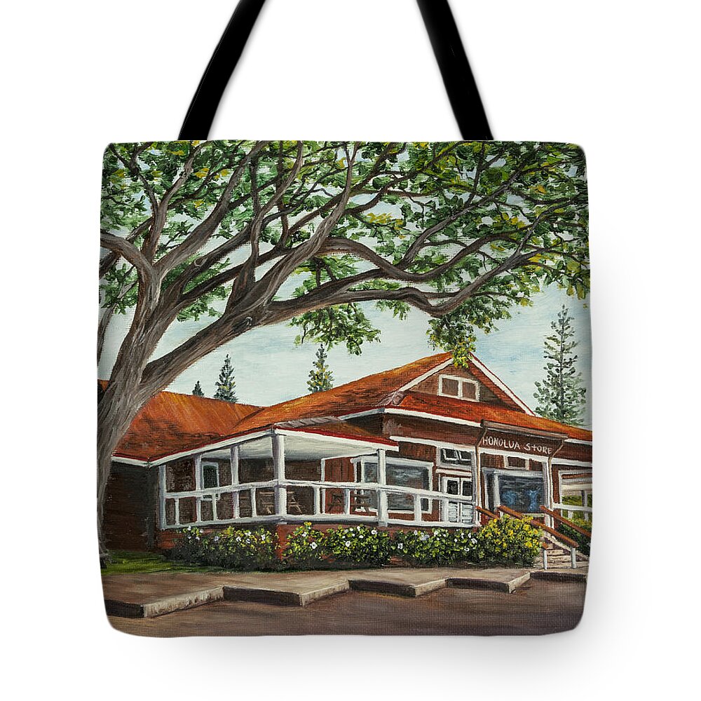 Cityscape Tote Bag featuring the painting Honolua Store by Darice Machel McGuire