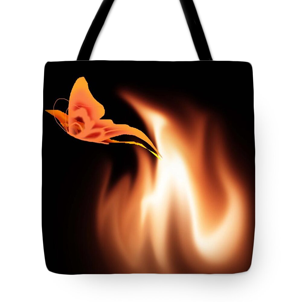 Hope Tote Bag featuring the digital art Hope is the Flame by Alice Chen