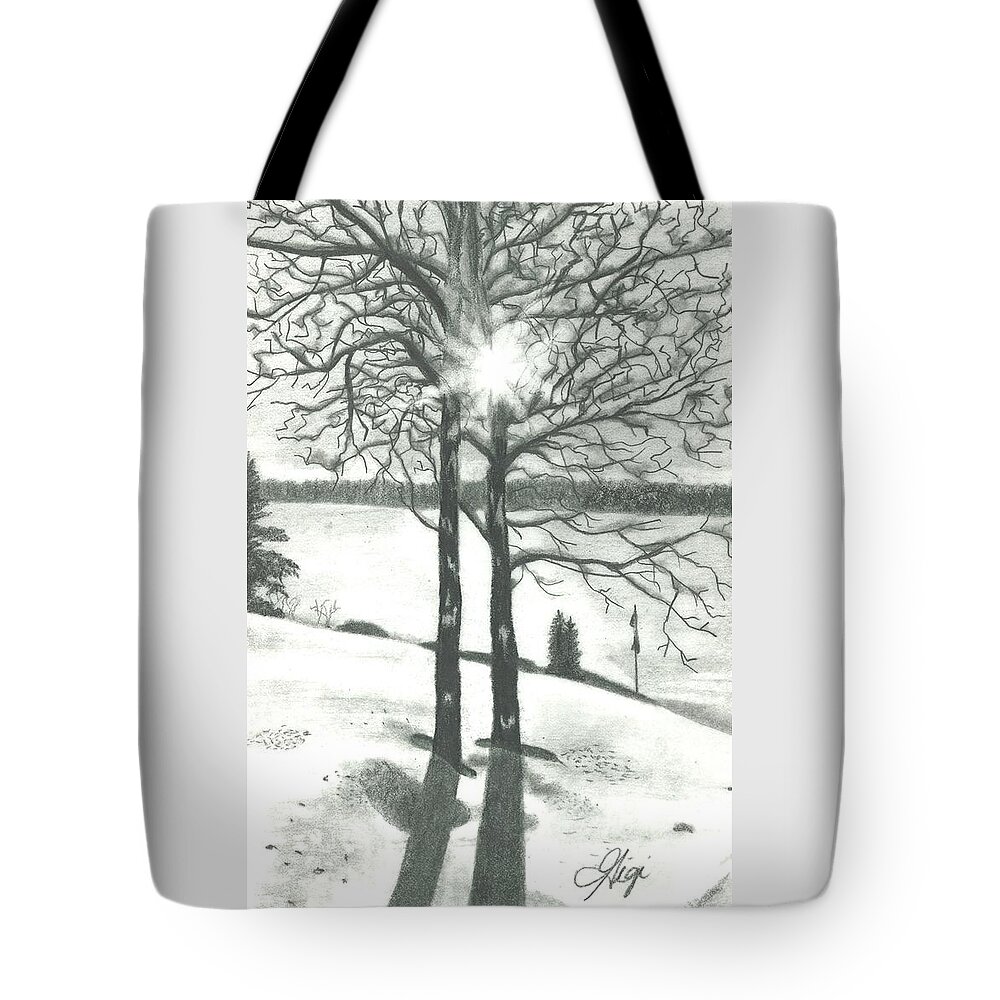 Sunshine Tote Bag featuring the drawing Hope of Spring by Gigi Dequanne