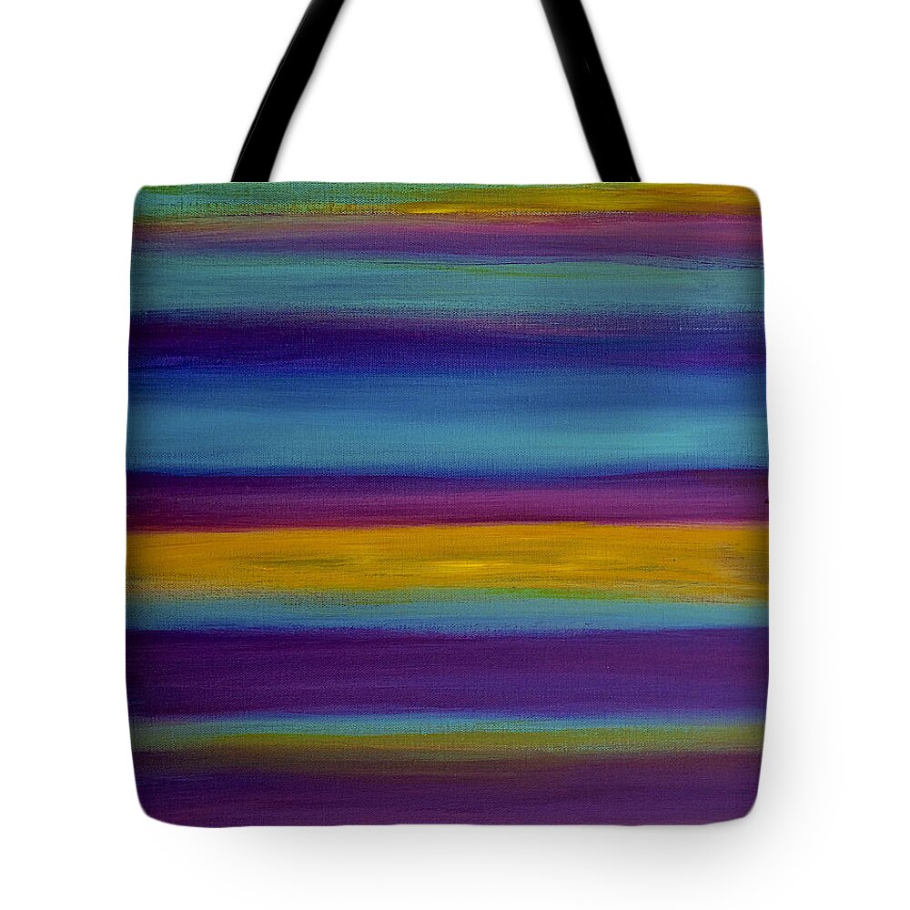 Abstract Tote Bag featuring the painting Horizons by Dick Bourgault