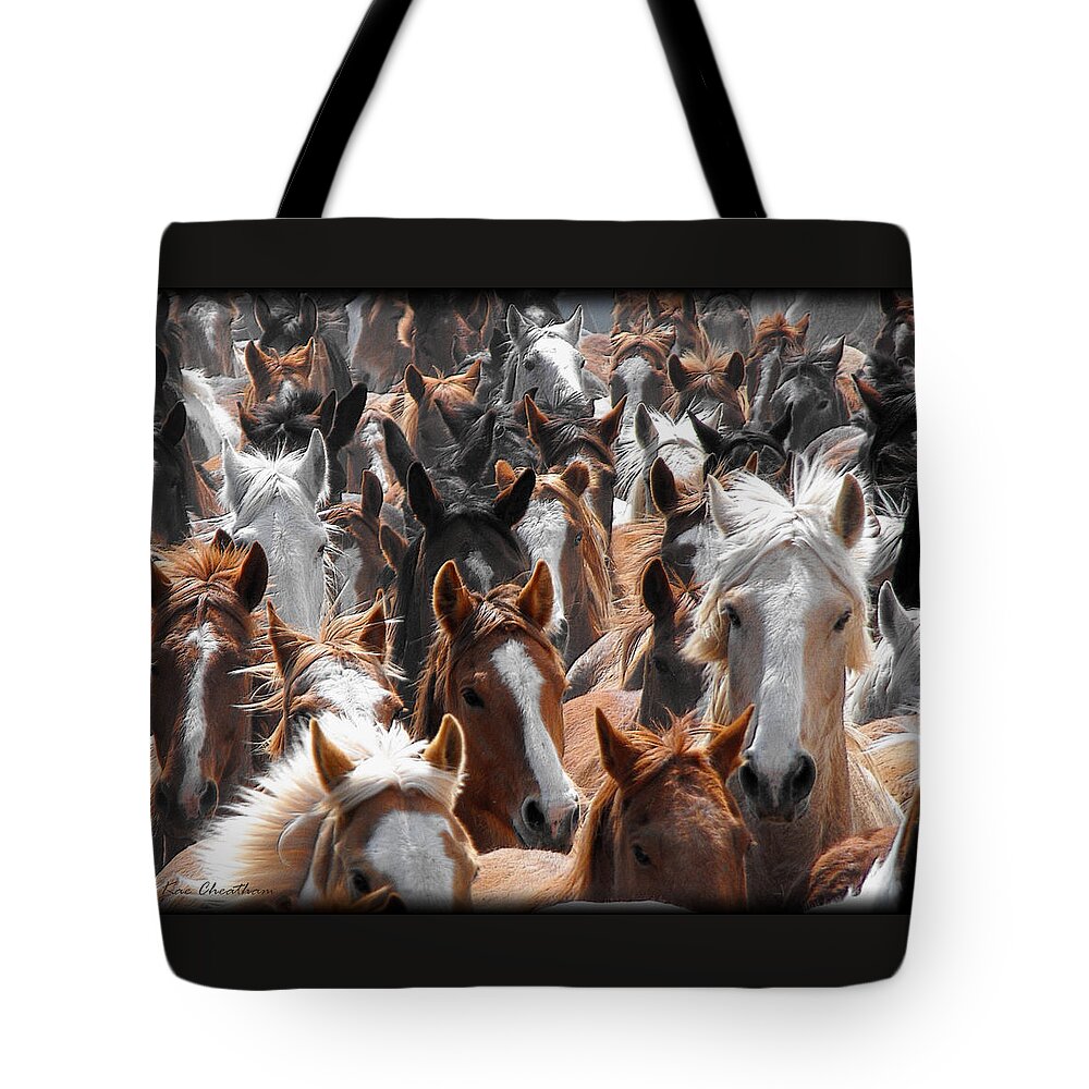 Horse Tote Bag featuring the photograph Horse Faces by Kae Cheatham