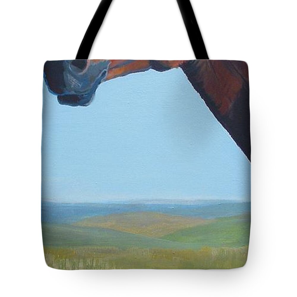 Horse Tote Bag featuring the painting Horse Head Painting by Mike Jory